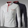 Chiński rozmiar M-3XL Moda Polka Dot Men Casual White Blue Blue Tuxedo Sukienka Koszule Z Długim Rękawem Slim Fit Camisas Hombre