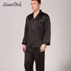 SusanDick Black Silk Pajamas Sets Men Spring Autumn  Satin Sleepwear Set Long Sleeve Solid Man Casual Home Clothes Pijama