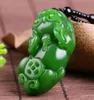 China Handgesneden Groene Jade Lucky Jade Hanger Ketting Amulet Geld God Beest Hanger Collectie Zomer Ornamenten Natuursteen2821242