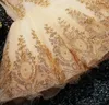 Элегантные золотые кружевные пышные платья для девочек без рукавов, платье для первого причастия, бальное платье, детская официальная одежда, платья для девочек с цветочным узором для Weddi2817299