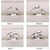 Configuración de anillo de perlas de bricolaje Configuración de anillos de astilla 925 20 estilos Anillos de bricolaje Tamaño ajustable Configuración de joyería Joyería navideña