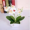 NEW Artificial flower + vas Butterfly Orchid Flower Real Touch leaves Artificial Plants Overall Floral For Wedding Valentine's Day