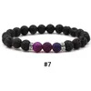 Nyankomst 7 färger Chakra Män Lava Rock Armband 8mm Svart Naturlig vulkanisk Healing Energy Sten Yoga Armband För kvinnor Modesmycken