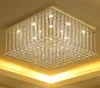 Kare Modern Led Kristal Tavan Avize Lüks Salonu Için Lüks Yatak Odası Yemek Odası Kristaller Aydınlatma Armatürü Gömme Dağı Asılı Lamba