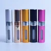 Bärbar 8ml Rotary Spray Bottle Anodized Aluminium Spray Perfume Flaskor Tom Makeup Perfume Tube LX1108