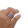 topkwaliteit helderblauwe zirconia verlovingsband 4 stuks stapelbaar damesvinger 925 sterling zilver eternity cz ring2576228