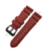 24mm 26mm Gesp 22mm Heren Horloge Band Rood Duiken Siliconen Rubber Sport Armband Riem Roestvrij stalen Gesp voor Panerai LUMINOR277c