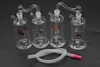 new Unique Design mini bong Glass Water Pipes Multicolor Recycler Oil Rig with Hose and Pot Bowl famale joint 10mm 2pcs