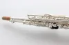 Professionell Margewate Brass Silverpläterad sopran B (B) Saxofon Pearl Knappar Högkvalitativa musikinstrument med fall