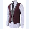 Wangyandress bleu gris marié porter des gilets de mariage personnalisé v cou simple boutonnage hommes gilet européen et américain style marié gilets