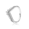 2021 COSEN PANDORAS Autunno originale 925 Sterling Ring Silver Princess Wish Rings, Clear CZ Jewelry for Women Gift 197736CZ