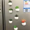 냉장고 스티커 시뮬레이션 된 꽃다발 꽃 즙이 많은 식물 냉장고 자석 자석 화분 홈 벽 장식 거실