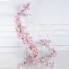 Sakura cerise rotin mariage arc décoration vigne fleurs artificielles maison fête décor soie lierre tenture murale guirlande couronne