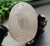 Véritable espèce de glace naturelle A marchandises grand pendentif en agate de calcédoine blanche fluorescente Guanyin pendentif en jade