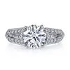 Mode-sieraden antiqu ontwerp sieraden 2CT 5A zirkoon steen roze cz bruiloft band ring voor vrouwen 925 Sterling zilveren vrouwelijke ring