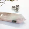 Natural rose crystal pipe overlength pink quartz pipe with 3 Metal filter and a brush 6.6-7.2 Inches