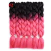 24 polegadas 100g 2t 3t 4t jumbo tranças sintéticas crochet extensões de cabelo crochet trança ombre trançando cabelos