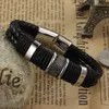 Mozo Mode Mannen Charm Armband Zwart Lederen Armband Rvs Magnetische Clasps Armbanden Mannelijke Vintage Sieraden MPH891