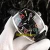New Crazy Hours 8880 CH COL DRM Color Dreams Automatic White Dial Mens Watch Silver Case Leather Strap Gents Wristwatches