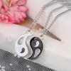 Colar de amigo 2 pcs / set fantástico ying yang charme pingente colares mulheres homens jóias para amantes colar masculino casais colares