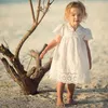 Baumwollspitze Mädchen Prinzessin Spitzenkleid Kinder Sommer neue bestickte Kinderkleidung weiß koreanisches süßes dünnes Kleid Größe 100140