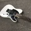 High quality white electric guitar concave waist design piano lacquer that bake Black lock tuning black hardware real po4409475