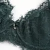 Hollow Out Bra Green Underwear Set Transparent Ultrathin Brassiere Embroidery Bras Sexy Lace Lingerie Women Bra Set Plus Size284F