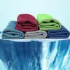 10 cores Toalha Ice Cold camadas duplas Polyster pano frio Esporte Cooling Toalhas Tecido de algodão Imprimir toalha de praia Toalhas Swimwear 29 * 86 centímetros