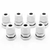 10pcs Cable Glands Suyep PG9 Black White Waterproof Adjustable Nylon Connectors Joints With Gaskets 4-8mm For Electrical Appliances