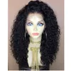 Free part Pre Plucked loose curly wig natural black long kiny curly synthetic Lace Front Wigs With Baby Hair For black Women