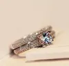 Choucong Classic Orygine Stone Diamond 925 Sterling Silver Women Engagement Wedding Band Set SZ 5-11 Prezent