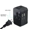 Międzynarodowy Uniwersalny WSZYSTKIE W JEDNYM WORLDWIDE TRAVEL Adapter Ładowarka ścienna Zasilacz AC Adapter z podwójnymi portami ładowania USB