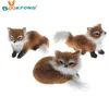 1Pc Simulation brown fox plush toy polyethylene & furs fox model home decoration birthday gift collection toy