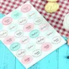 Mooie kleurrijke bloemen dank u zelfklevende stickers ovale bruiloft decoratieve gift verpakking label 24pcs / lot