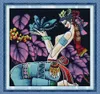 Kelebek kız güzellik dekor resimleri, El Yapımı Çapraz Dikiş Nakış İğne Setleri sayılan tuval üzerine baskı DMC 14CT / 11CT