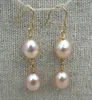 Orecchini di perle d'acqua dolce naturale, 7-8mm perle di riso di colore rosa 925 gioielli in argento, orecchino regalo di moda donne, spedizione gratuita