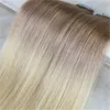 Lijm in gekleurde extensions volledig hoofd tweekleurige ombre hair extensions dip-dye haarkleur 18 donker asblond tot 613 20 stuks 50G1211275