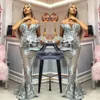 Sexy Asoebi Mermaid Prom Dresses Fashion Off Ramię Zroszony Koronki Aplikacje Długie Party Suknie 2018 Plus Size Celebrity Suknie wieczorowe