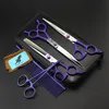 high quality professional freelander 7.0 inch pet hair cutting/thinning scissors Fishbone scissors purple with case