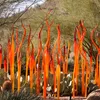 Heet! Handgeblazen glas staande vloerlampen rood en geel geblazen glas sculptuur voor tuin kunst decoratie murano glas staande sculpturen