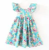 INS Cherry lemon Cotton Backless DRESS girls floral beach dress cute baby summer backless halter dress kids vintage flower 12color9628539