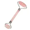 Outil amincissant de masseur de rouleau de visage de cou de rouleau de beauté de double tête de cristal de quartz rose