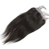 Malaysiska Kambodja Virgin Hair 6*6 Spetsstängning Raka mänskliga hårstängningar med babyhår Mitten tre gratis del 55-110g/bit