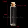 20ml X50 glass bottle with wood cork, 2/3 oz clear empty crimp neck glass containers 20cc decorative craft corked stopper vials,