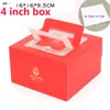 50 sztuk / partia Splendid Gold Tamping Portable Decorating Cake Box 6 cali 8 cal Różowy / Fioletowy / Biały / Niebieski Darmowa Wysyłka