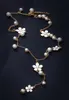 Ny stil koreanska mini blomma frans tröja kedja lång kvinna långa halsband tillbehör valentins dag gåva smycken mode klassisk exquis