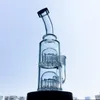 Double Tree Perc 12 Arms Tree Percolator Glasbongar Vattenpipor Mini Vattenpipa 14mm Hona Led Små oljebadriggar Bubblarrör med skål eller banger