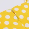 Été femmes Hepburn robes jaune rétro coton Robe Vintage robes 50 s 60 s Rockabilly Pin Up à pois balançoire