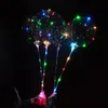Lichtgevende Bobo-ballon met stok 3 meter LED-verlicht transparante ballonnen met paalstok voor vakantiedecoraties