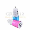 1000pcs Metal Dual usb ports 2.1A+1A Car charger chargers adapter for samsung s4 note 2 3 4 s6 s7 gps mp3